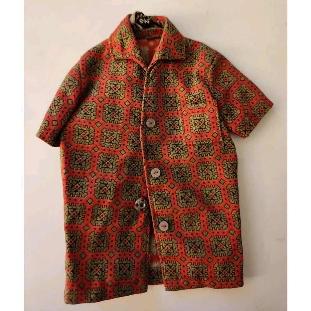 Vintage Ken Sport Shirt Mattel #790 Red Olive Green (1962)